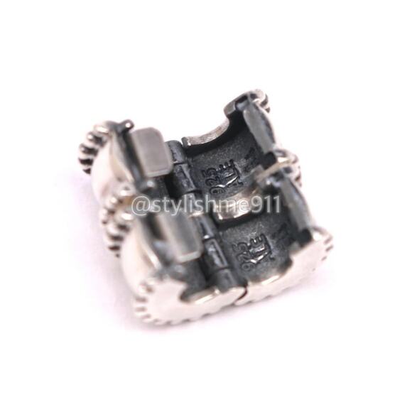 Two Authentic PANDORA Sterling Silver Beveled Clips - 790267 - Picture 5 of 9